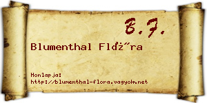 Blumenthal Flóra névjegykártya